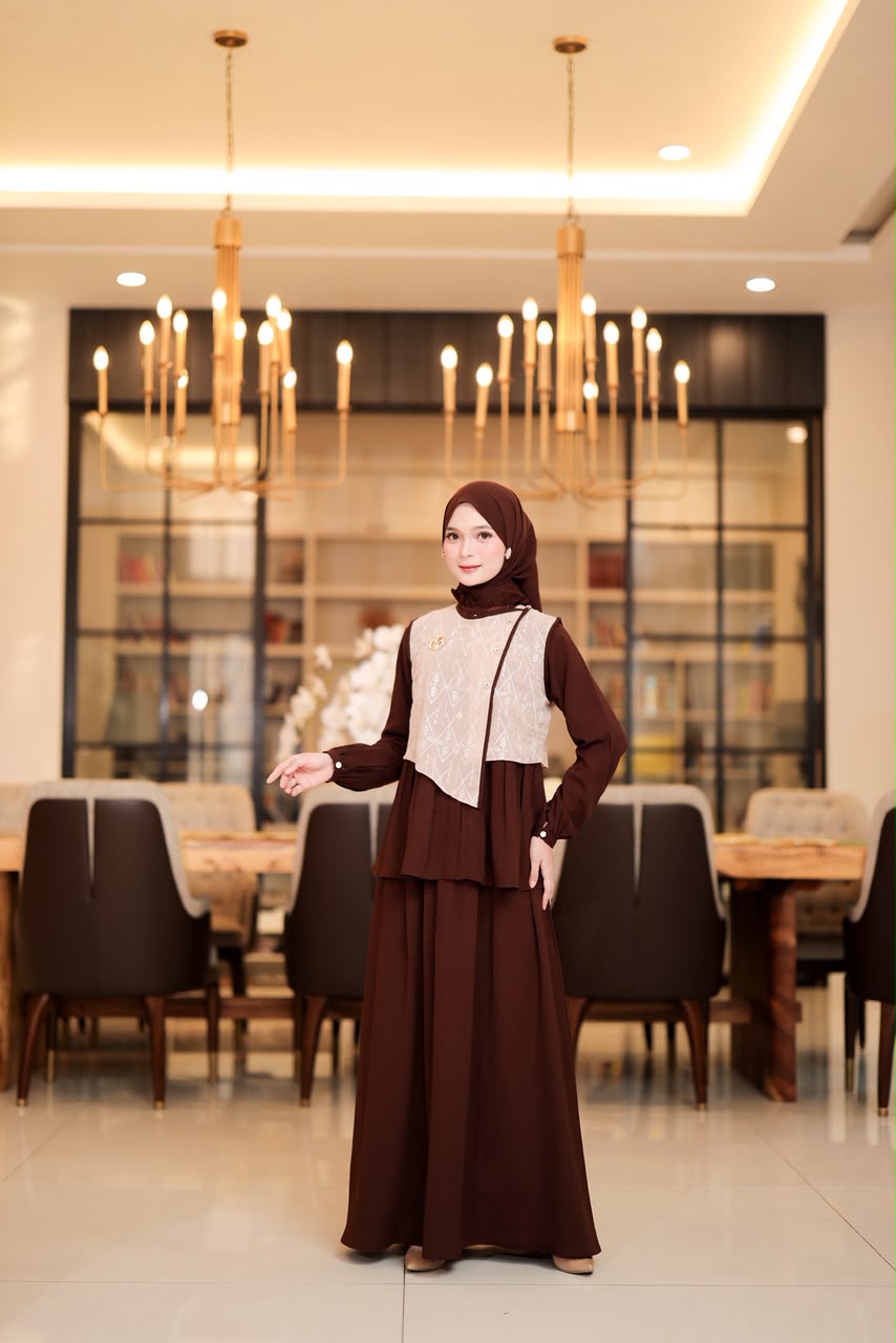 Foto Produk a12.BLOUSE VEST SET ROK ( free scarf + bross rantai ) MERAJUT ASA - SSHijab