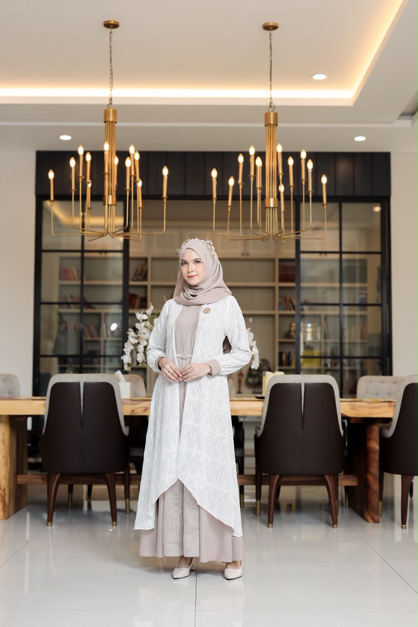 Foto Produk a10.OUTER SET DRESS ( free scarf + bross rantai ) MERAJUT ASA - SSHijab