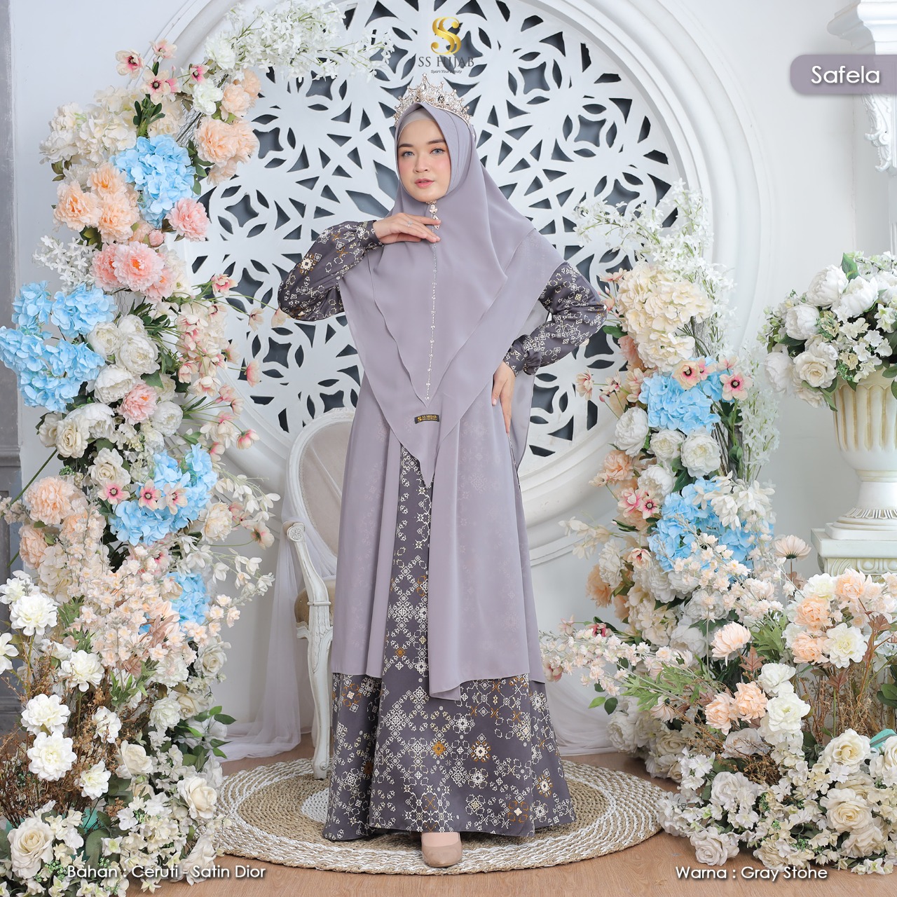 Foto Produk SAFELA IBU SET KHIMAR LANCIP HOTFIX (STYLE 01) - SSHijab