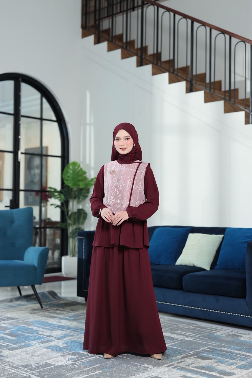 Foto Produk a12.BLOUSE VEST SET ROK ( free scarf + bross rantai ) MERAJUT ASA - SSHijab