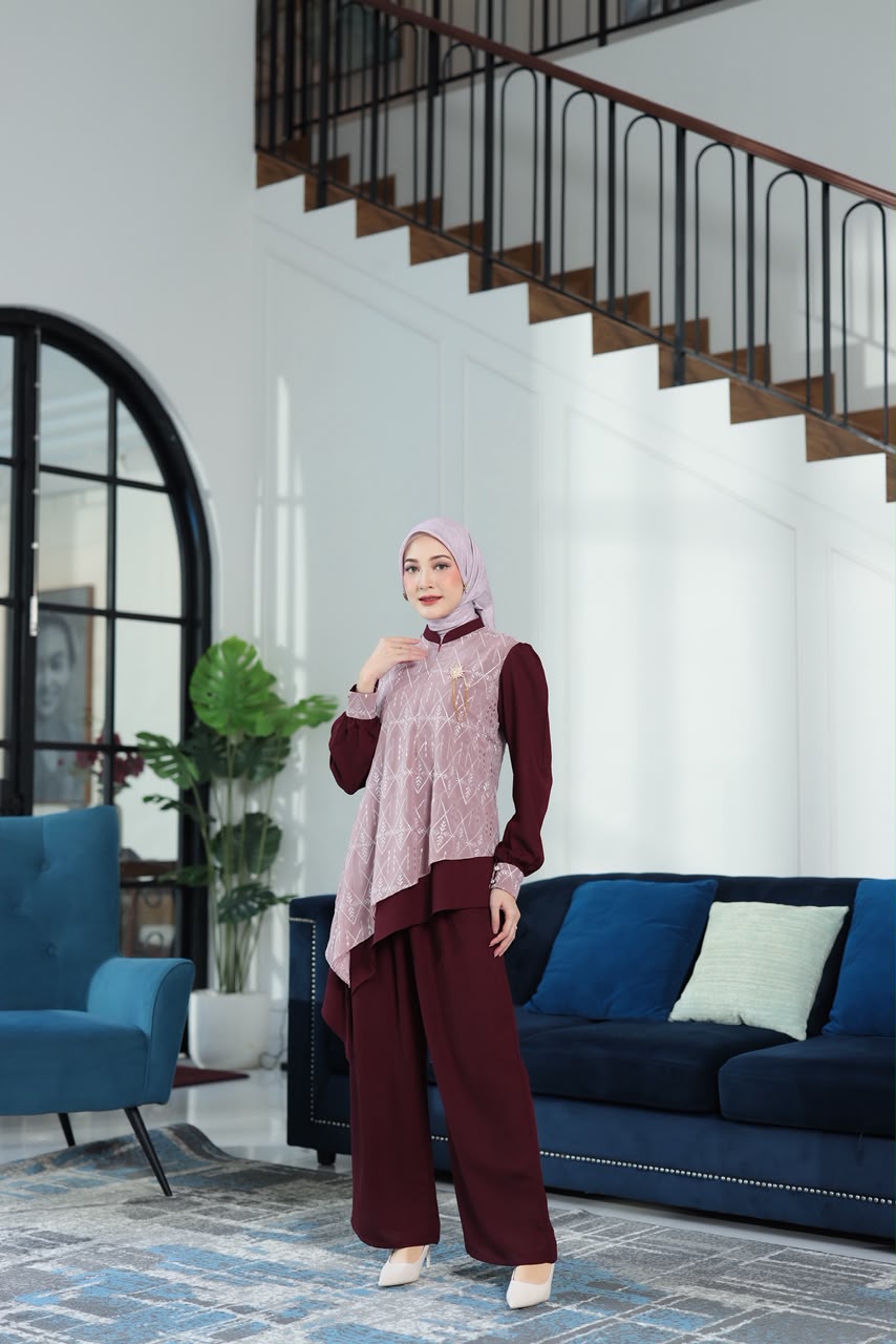 Foto Produk a11.TUNIK SET CELANA ( free scarf + bross rantai ) MERAJUT ASA - SSHijab