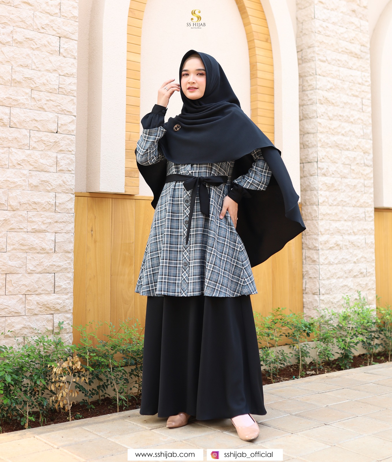 Foto Produk SS - ADELIA SET KHIMAR BASIC MOTIF LAMA - SSHijab