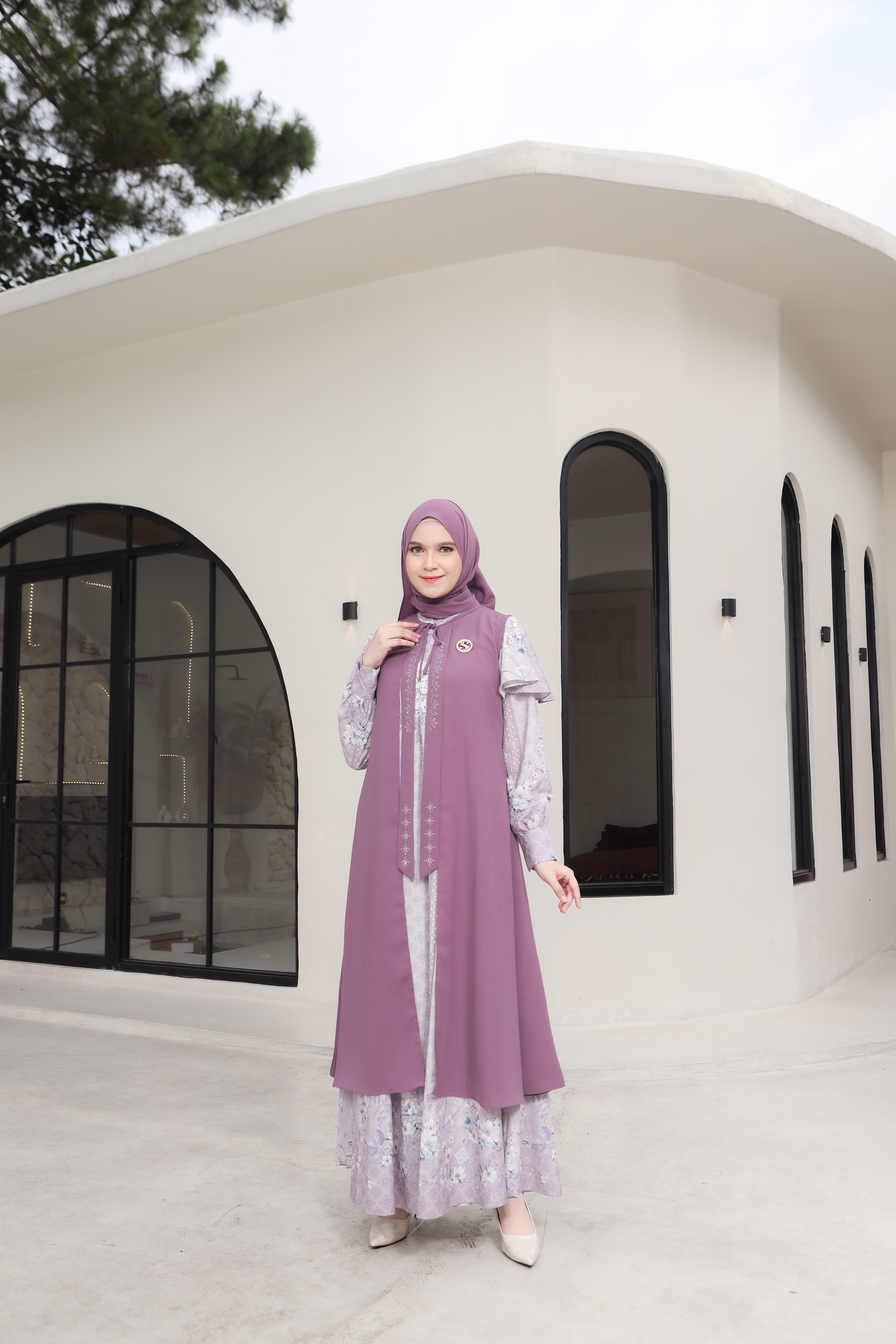 Foto Produk ASMARA RAYA DRESS + OUTER HOTFIX (style 1) free pashmina - SSHijab