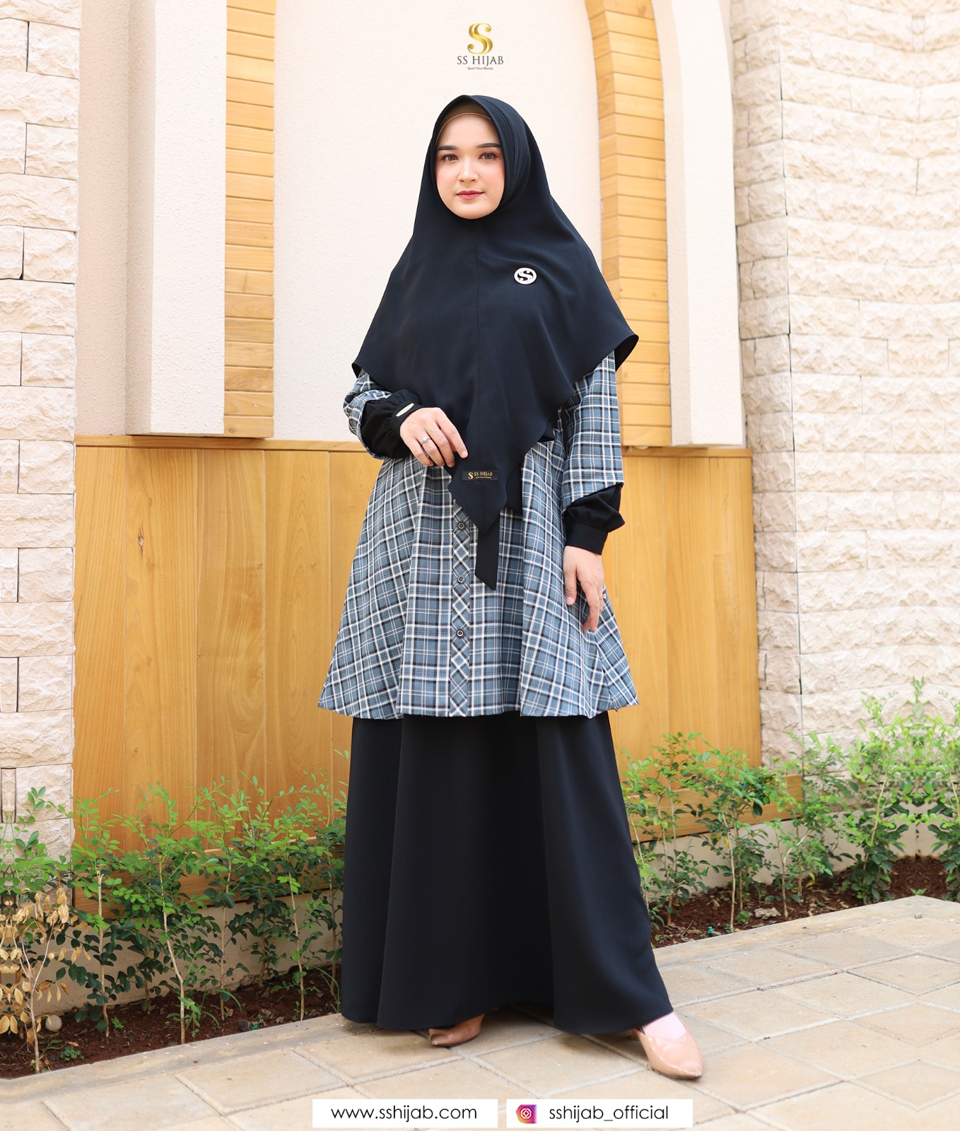 Foto Produk SS - ADELIA SET KHIMAR LANCIP MOTIF LAMA - SSHijab