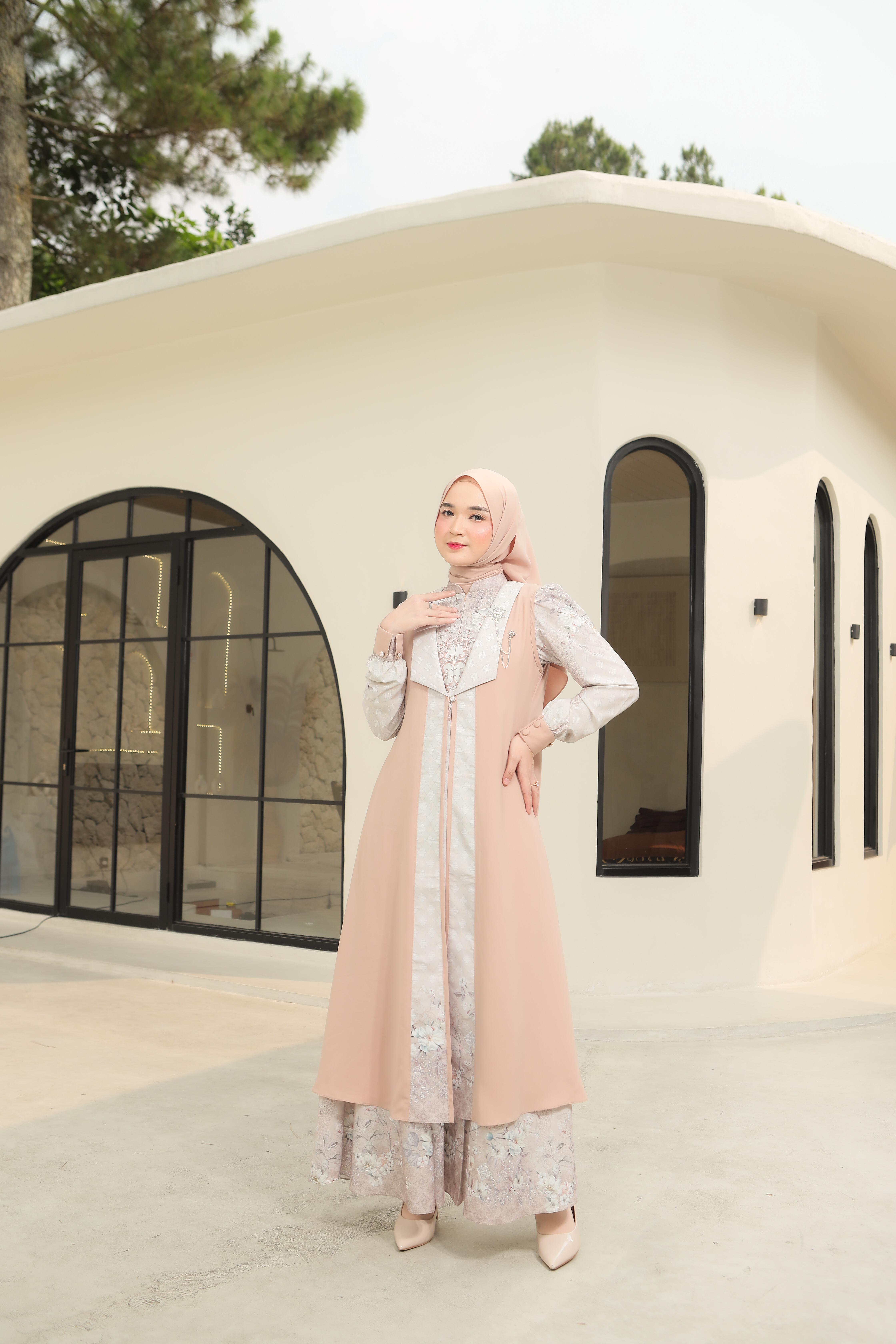 Foto Produk ASMARA RAYA DRESS + OUTER KERAH (style 2) free pashmina - SSHijab